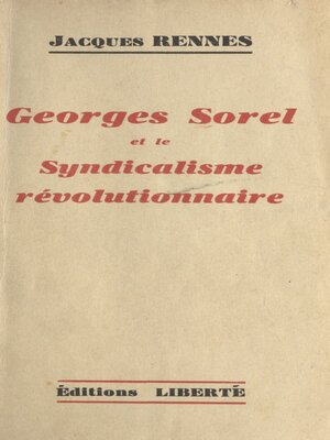 cover image of Georges Sorel et le syndicalisme révolutionnaire